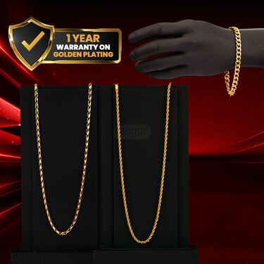 Golden Watch Ring + 2 Chain + Bracelet (GWR2CB)