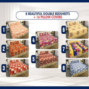 Pack of 8 Beautiful Floral Bedsheets (8BS25)