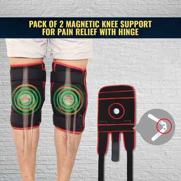 Pack of 2 Magnetic Knee Support for Pain Relief with Hinge (PRS18)