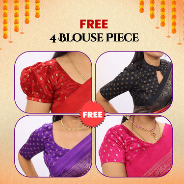 Pack of 4 Foil Work Sarees (4FPS1)