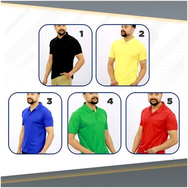 Pack of 5 Collar T-shirts with Digital Watch (5PTW1)