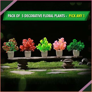 Pack of 5 Decorative Floral Plants - Pick Any 1