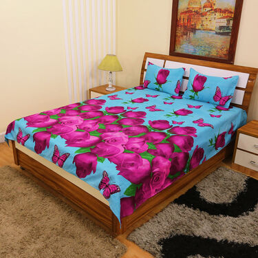 Pack of 5 Petals Double Bedsheets Set with 1 Bedsheet Set Free (5BS7+1)