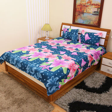 Pack of 5 Petals Double Bedsheets Set with 1 Bedsheet Set Free (5BS7+1)