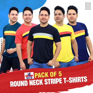 Pack of 5 Stripe Designer T-shirts (5RT16)