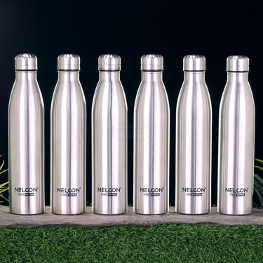 Pack of 6 Stainless Steel Water Bottles (6B7)