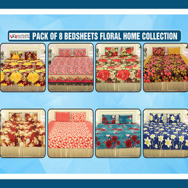 Pack of 8 Bedsheets Floral Garden Collection (8BS8)