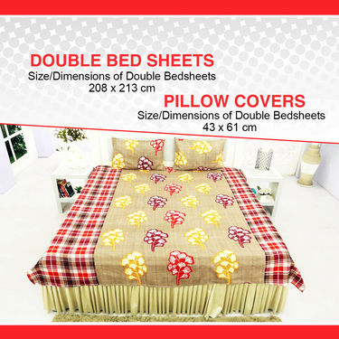 Pack of 8 Double Bedsheets + 16 Pillow Covers (8BS5)