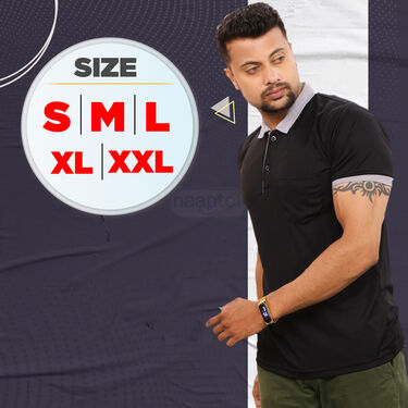 Pack Of 5 Collar T-Shirts With Golden Magnetic Watch (5PTW-3)