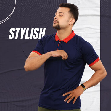 Pack Of 5 Collar T-Shirts With Golden Magnetic Watch (5PTW-3)