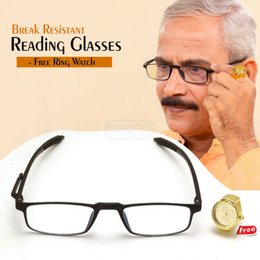 Break Resistant Reading Glasses with Free Ring Watch (RGRW1)