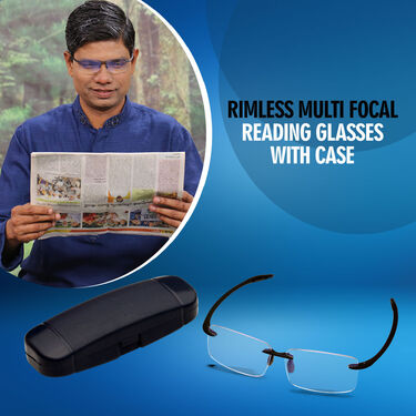 Rimless Multi-Focal Reading Glasses with Case (RRG25)