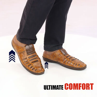 Stylish Leatherite Sandals Pick Any 1 + Free Sports Watch + Sunglasses + Golden Chain + Golden Bracelet (SDC1)