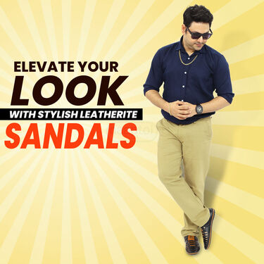 Stylish Leatherite Sandals Pick Any 1 + Free Sports Watch + Sunglasses + Golden Chain + Golden Bracelet (SDC1)
