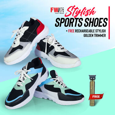 Pick Any 1 Stylish Sports Shoes + Free Rechargeable Stylish Golden Trimmer (SSC14)