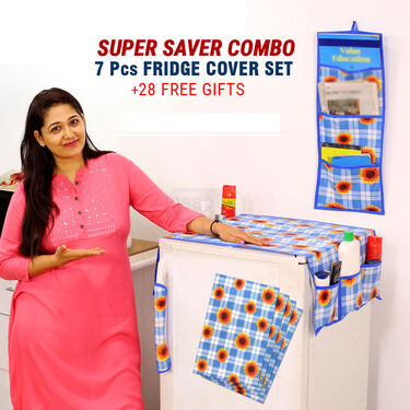 7 Pcs Super Saver Beautiful Fridge Cover Combo with 28 Free Gifts (7SF6)