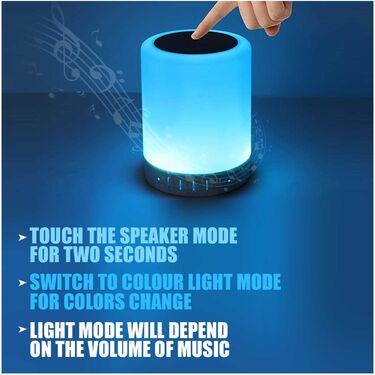 Touch Sensor Bluetooth Speaker Cum Mood light
