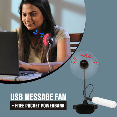 USB Message Fan + FREE Emergency Pocket Powerbank (UPMF)