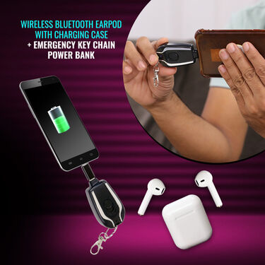Wireless BT Earpod I12 with Key Chain Power Bank (TWS23)