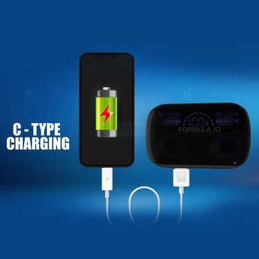 Wireless Bluetooth Earbuds With Inbuilt Screen (C-Type Charger) (M10)