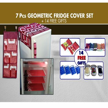 7 Pcs Geometric Fridge Cover Set   14 Free Gifts