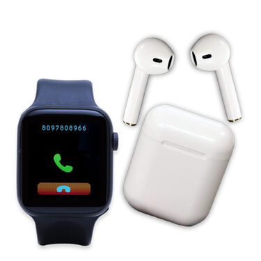 Bluetooth Calling Smart Watch + Wireless Bluetooth Earpod with Charging Case (BCSW1)