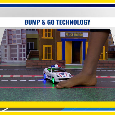 Bump & Go Police Car with Light & Music Opening Door