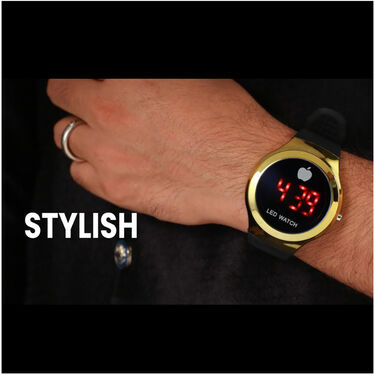 Digital Watch + Golden Chain + Bracelet (GDWCB1)